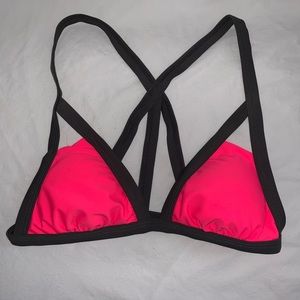 Neon Pink/Charcoal Bikini Top